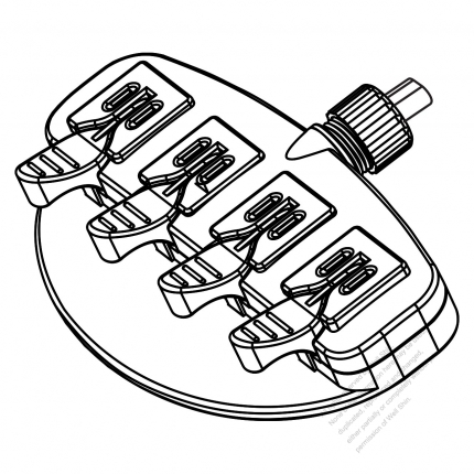 China Type Power Strip 2-Pin Outlet x 4 for office/home, plastic type 10A 250V