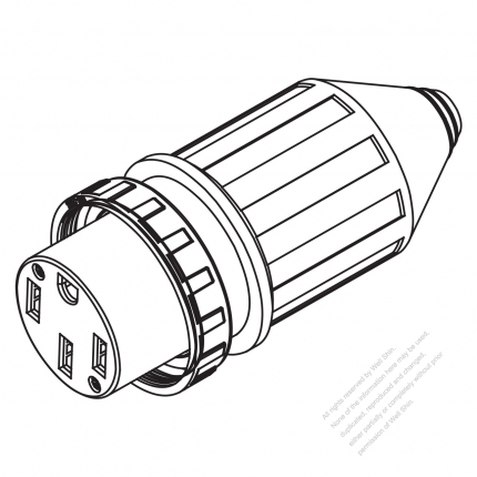 USA/Canada RV Connector (NEMA 14-50R)  4-Pin Straight, 3 P, 4 Wire Grounding