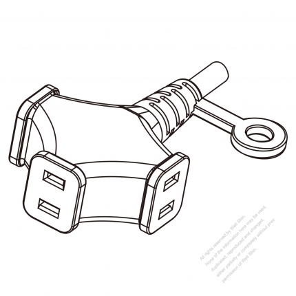 Taiwan AC Connector 2-Pin Multi-Outlet Connectors 3A-7A 125V, 7A-10A 125V, 10A-15A 125V