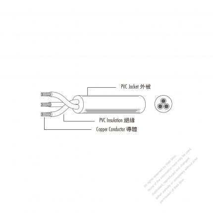 USA/Canada Type AC Power PVC Wire SRDT