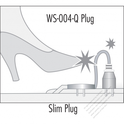 Taiwan/ Japan 2-Pin 2 wire Angle Type AC Plug, 7~15A 125V