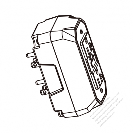 GFCI Duplex Receptacles 2xNEMA 5-15P to 2 x NEMA 5-20R, 2 P, 3 Wire Grounding, Generator Plug Adapter, 3 to 3-Pin 15A 125V