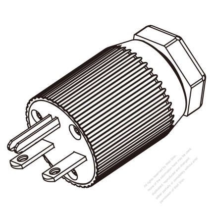 USA/Canada 	(NEMA 6-15P) 3-Pin Straight Blade Plug, 2 P, 3 Wire Grounding, 15A 250V