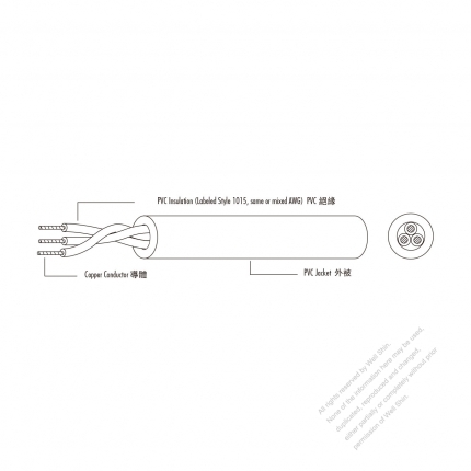 USA/Canada Type AC Power PVC Wire UL2733