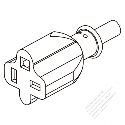 USA/Canada AC Connector 3-Pin (NEMA 5-20R) Straight Blade Grounding Connector 13A/15A/20A 125V