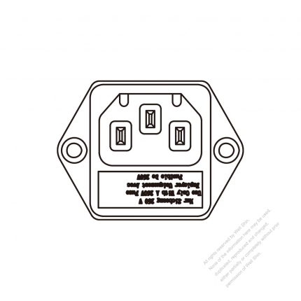 IEC 60320-1 (C14) Appliance Inlet (fuse), Screw Type, 10A 250V