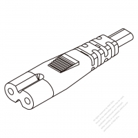 Korea IEC 320 C7 Connectors 2-Pin Straight 2.5A 250V