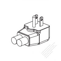 USA/Canada NEMA 5-15P Elbow AC Plug, 2 P/ 3 Wire Grounding 15A 125V