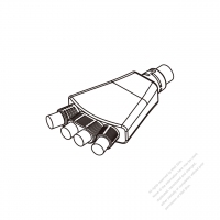 AC Power Cord Strain Relief Unit (SR)  1 to 4, Cable OD SIZE:
Input: Ø25 Output: Ø20.5