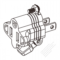 Adapter Plug, US NEMA 1-15P plug to 5-15R Connector, 2 to 3-Pin