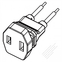 USA/Canada AC Connector 2-Pin Straight Blade, NEMA 1-15R 13A/15A 125V