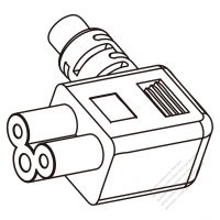 Australia IEC 320 C5 Connectors 3-Pin Angle 2.5A 250V