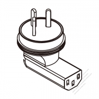 Adapter Plug, Israel Angle Type to IEC 320 C13 Female Connector 3 to 3-Pin 10A 250V