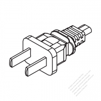 China 2-Pin Plug/Cable End Remove Outer Sheath 20mm Semi-Stripe Inner Sheath 13mm AC Power Cord - Molding PVC 1.8M (1800mm) Black  (60227 IEC 52 RVV 300/300 2X 0.75mm2 )