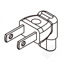 Adapter Plug, USA Angle Type to IEC 320 C1 Female Connector2 to 2-Pin 0.2A