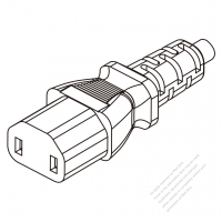 Taiwan IEC 320 C17 Connectors 3-Pin Straight 7A/10A 125V