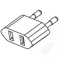 Korean Adapter Plug to NEMA 1-15R Connector 2 to 2-Pin