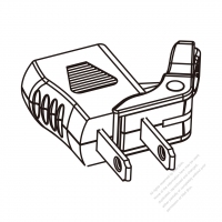 Adapter Plug, US NEMA 1-15P plug to 1-15R Connector, 2 to 2-Pin