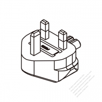 Adapter Plug, UK (Upward type) to IEC 320 C7 Female Connector 3 to 2-Pin 2.5A 250V