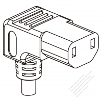 USA/Canada IEC 320 C17 Connectors 3-Pin Angle 10A/13A/15A 125/250V