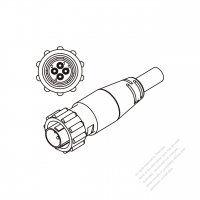 RV, Truck, Trailer Vehicle 4-Way Round Connector, SJTOW 16AWG 4C