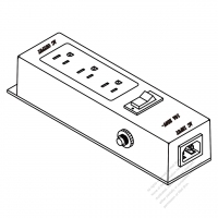 IEC 320 Power Strip C14 inlet x 1, NEMA 5-15R Outlet X 3, 3-Pin 15A 125V