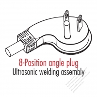 USA/Canada NEMA 5-15P Elbow AC Plug, 2 P/ 3 Wire Grounding 15A 125V