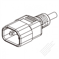 Brazil IEC 320 Sheet E (C14) Plug Connectors 3-Pin Straight 10A 250V