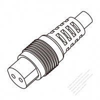 DC Straight Two-Pin Connector, Two-Pin (one OD 2.0, one OD 1.5), SNOW WHITE(912-0222-A)