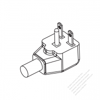 USA/Canada NEMA 6-15P Elbow AC Plug, 2 P/ 3 Wire Grounding 15A 250V