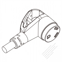 RV Connector 3-Pin (NEMA TT-30R) Straight Blade, 2 P, 3 Wire Grounding , Elbow Connectors 30A 120V