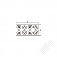 20/30A, 8-Pin Plug Connector, 48mm x 24mm