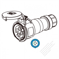 IEC 309 Connector 4-Pin 3P 4W, IP 67 Watertight Connector 16A 200~250V