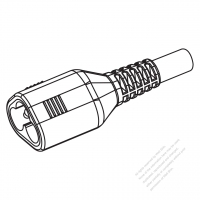 IEC 320 Sheet A (C6) Plug Connectors 3-Pin Straight 2.5A 250V, 10A 125/250V