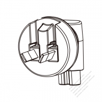 Adapter Plug, Australian 90º Rotary-Pin to IEC 320 C7 Female Connector 2 to 2-Pin 2.5A 250V