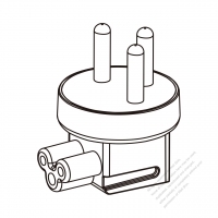 Adapter Plug, Israel Type to IEC 320 C5 Female Connector 3 to 3-Pin 2.5A 250V