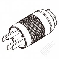 USA/Canada RV Plug (NEMA 14-50P)  4-Pin Straight, 3 P, 4 Wire Grounding 50A 125V/250V