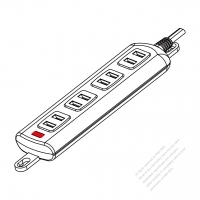 Japanese Type Power Strip 2-Pin 4 outlets, 15A 125V
