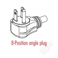 Taiwan/ Japan 3-Pin Elbow AC Plug, 7/ 11/15A 125V