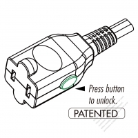 USA/Canada AC Connector 2-Pin Straight Blade, NEMA 1-15R 15A 125V