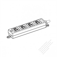 Japanese Type Twist Locking 3-Pin outlet x 4, Horizontal Power Strip