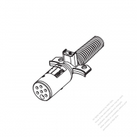 RV, Truck, Trailer  Heavy Duty Vehicle, 6-Female, 1-Male Round-Pin, ISO Plug