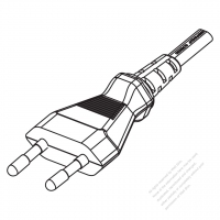 Germany 2-Pin Straight AC Plug, 2.5A 250V