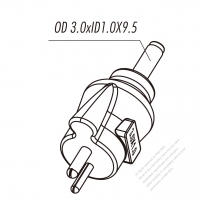 DC Adapter OD 3.0xID1.0X9.5, Samsung 6.5V, Sony 4.2V, 2-Pin