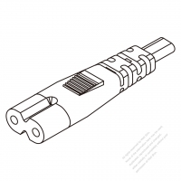 South Africa IEC 320 C7 Connectors 2-Pin Straight 2.5A 250V
