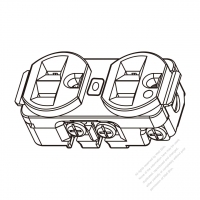 USA/Canada NEMA 5-15R Hospital Receptacle, 2 P 3 Wire Grounding 15A 125V