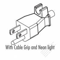 USA/Canada NEMA 5-15P Straight AC Plug, 2 P/ 3 Wire Grounding 15A 125V