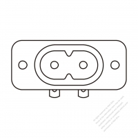 IEC 60320-1 (C8) Appliance Inlet, Screw Type,