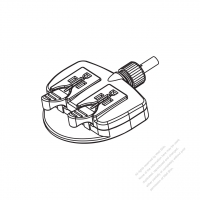 USA/ Canada Type Power Strip NEMA 5-15R outlet x 2, 3-Pin