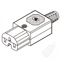 IEC 320 C15 Connector 3-Pin PA High-temp.-resistance material, Screw type, 10A International